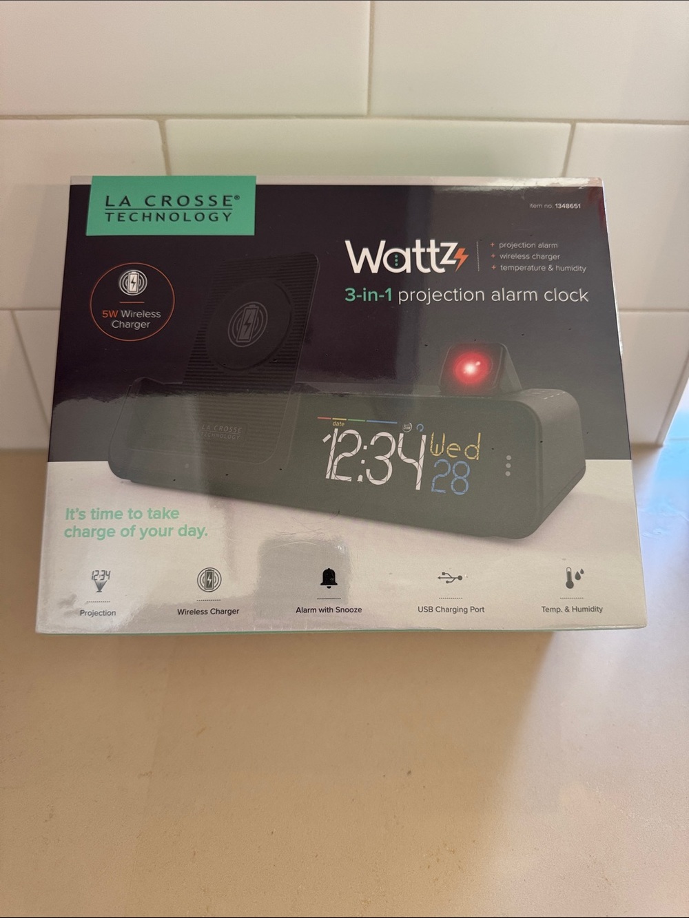 New La Crosse Wattz Technology Wattz 3-in-1 Projection Alarm Clock